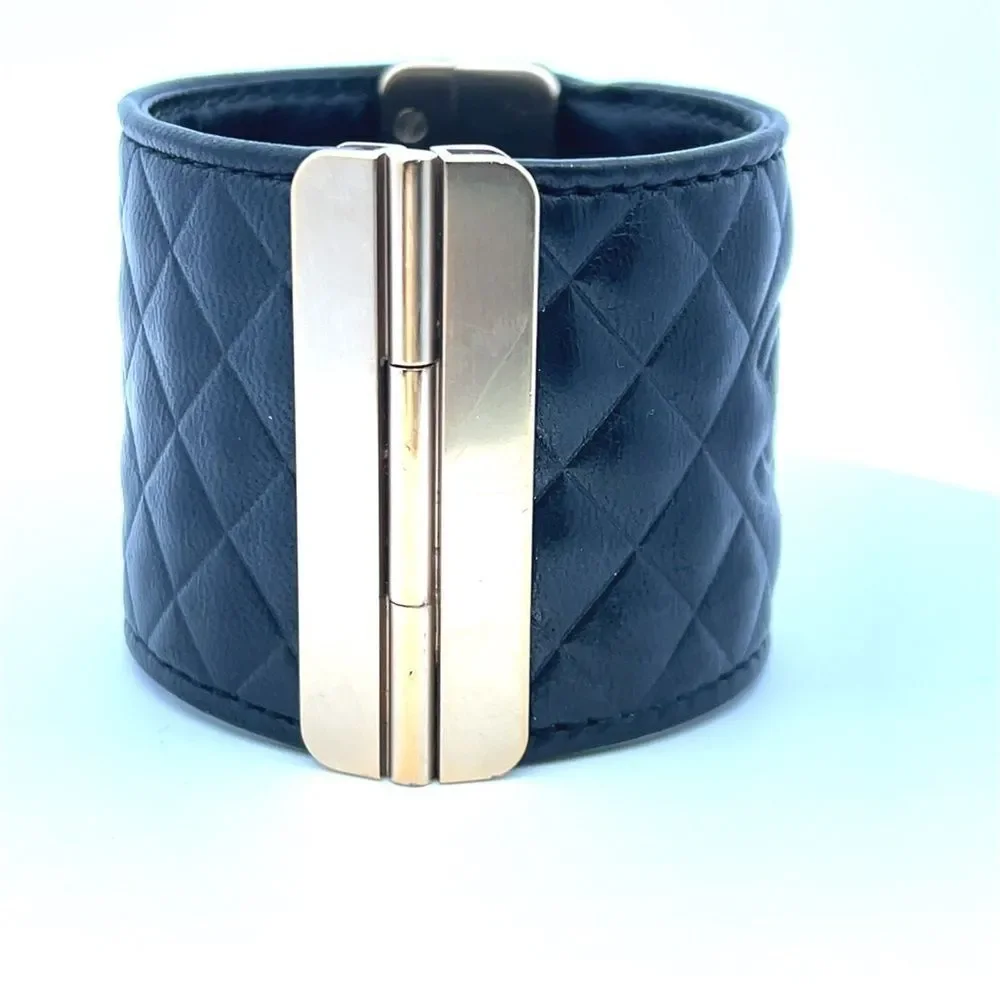 Chanel Matelasse Leather Cuff Bracelet